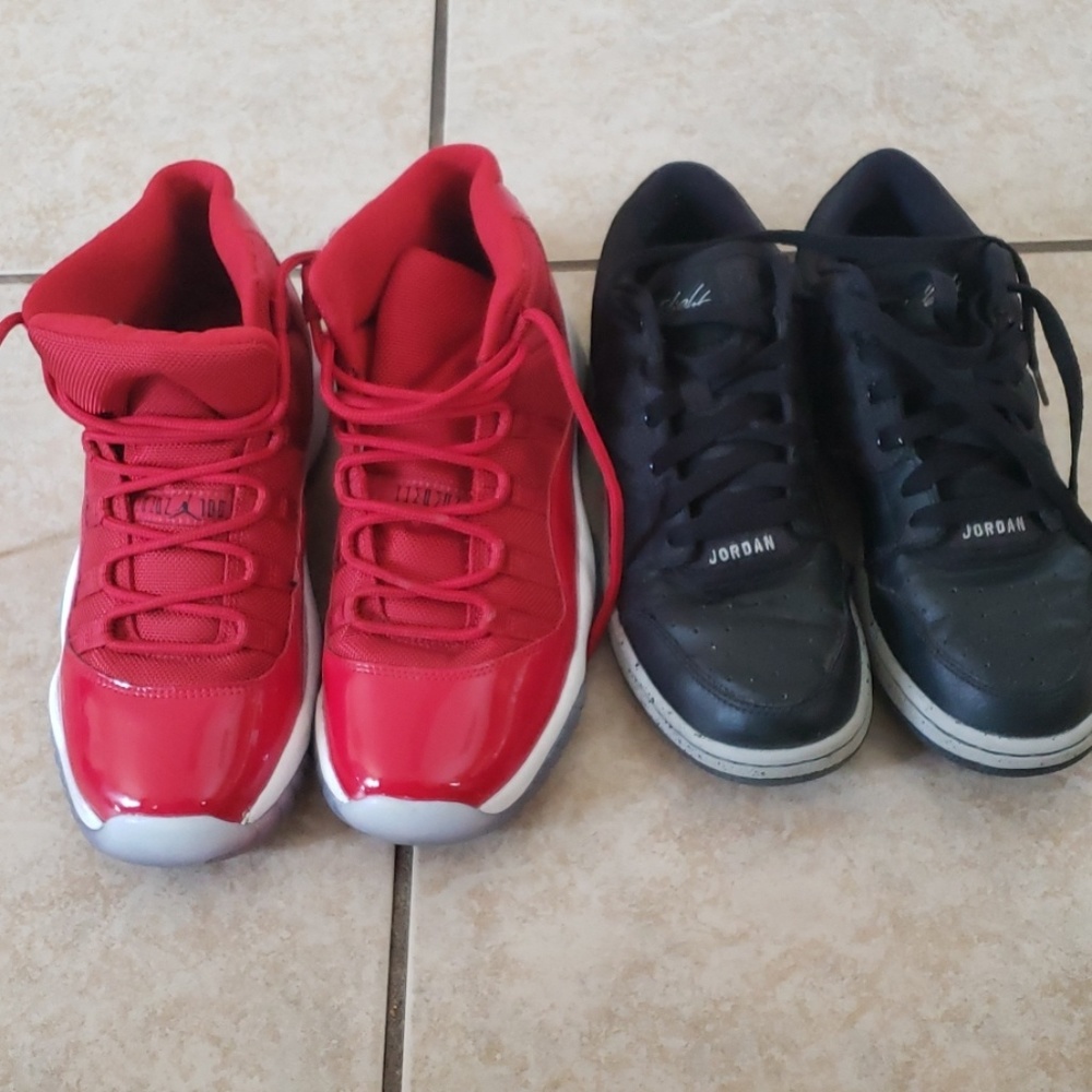 Jordan's size 5 (Black) and Size 6 (Red)